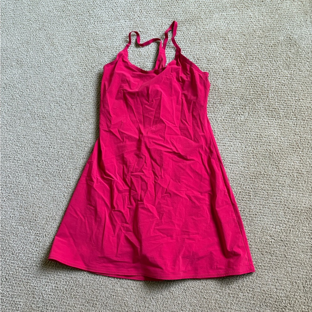 Vibrant Red Sleeveless Exercise Dress